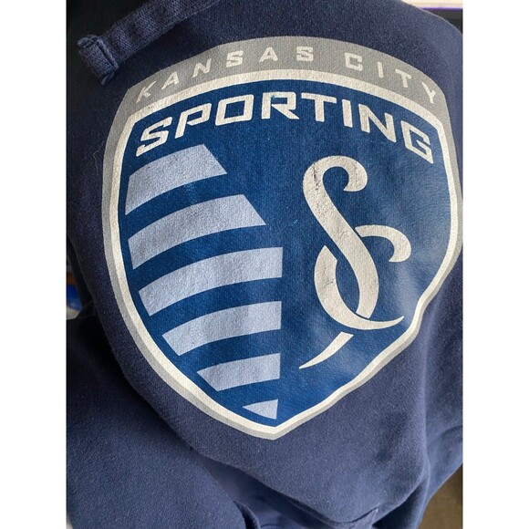 Kansas City Sporting KC MLS Soccer Navy Blue Hoodie Fanatics Size XL - Picture 9 of 9